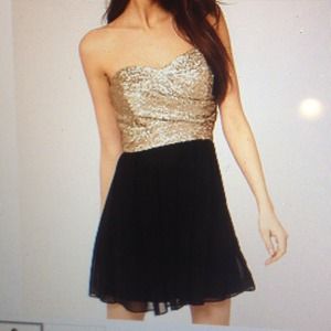 NEW gold sequin bandeau formal dress