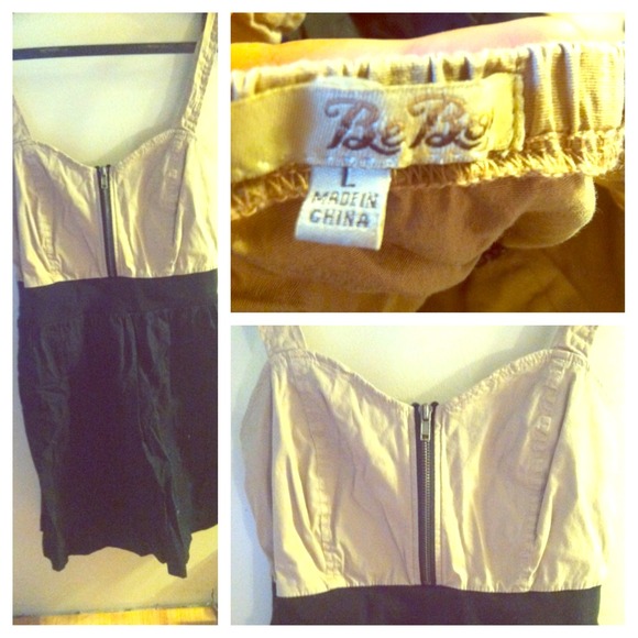 Tan and Black dress with a zipper - Picture 1 of 1