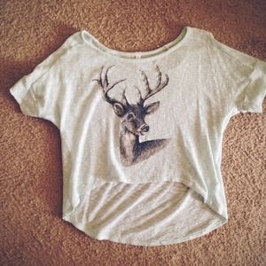 REDUCED High-Low Deer Portrait Top
