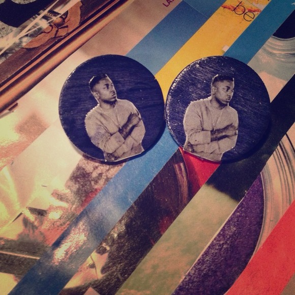 Wooden Handpainted Kendrick Lamar Earrings