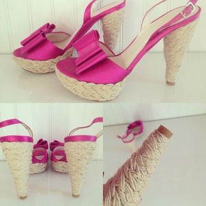 Stuart Weitzman pink satin heels