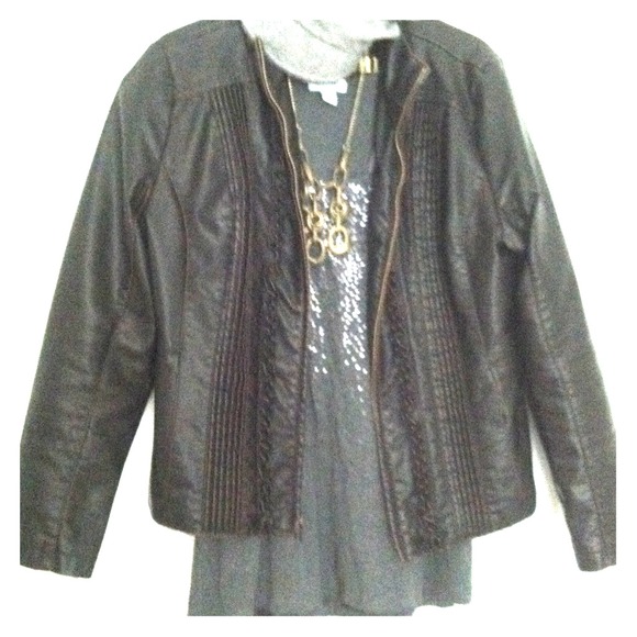 Traded!! !Nordstrom faux leather zip ip jacket