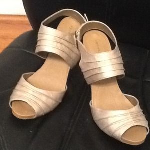 Light Gold Faux Leather Sandals