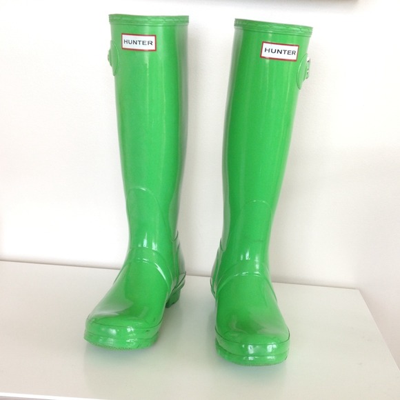 Hunter Shoes Rain Boots Original Tall Gloss In Green Poshmark
