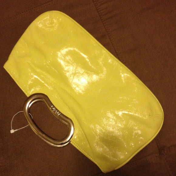 Yellow glossy clutch
