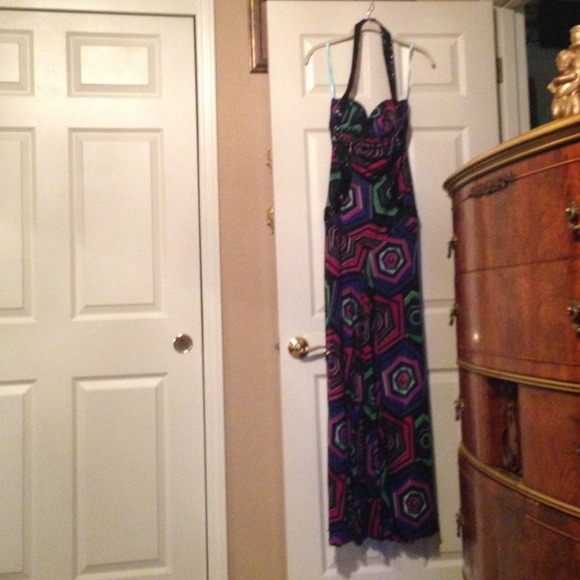 Long Colorful Sequin Dress - Picture 2 of 4
