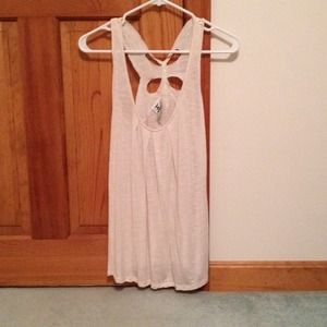 Flowy off white racer back top