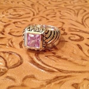 Sterling Silver ring light purple stone💍