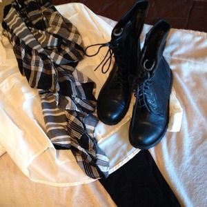 Black combat style boots