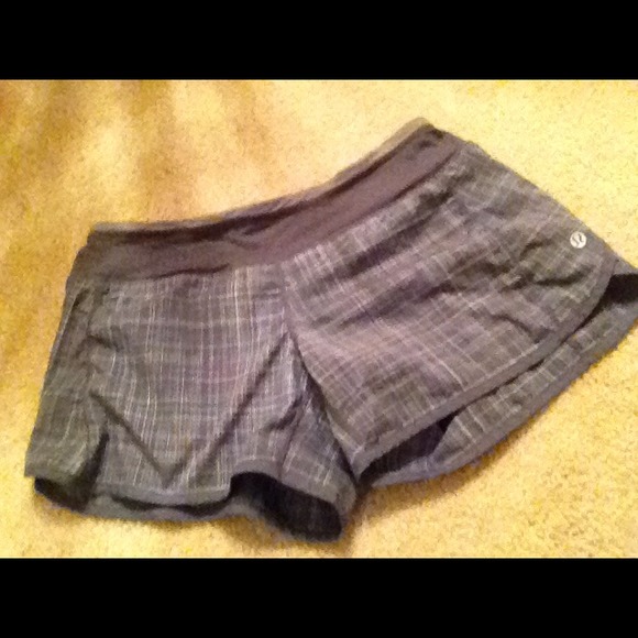 Lulu run short.. Gently used grey and white plaid
