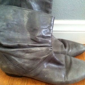 Gray ankle boots