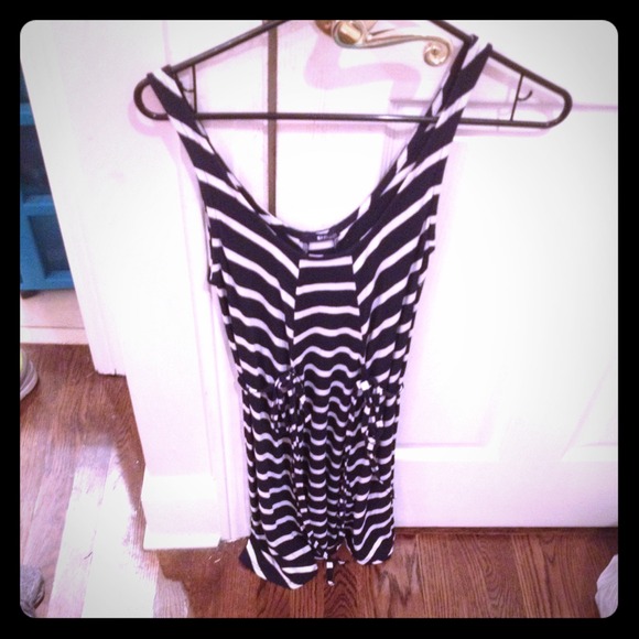 Navy and white stripe dress