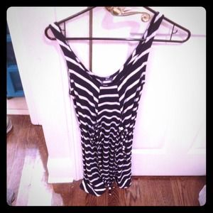 Navy and white stripe dress