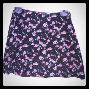 Black Floral Skirt