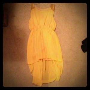 Yellow high low dress