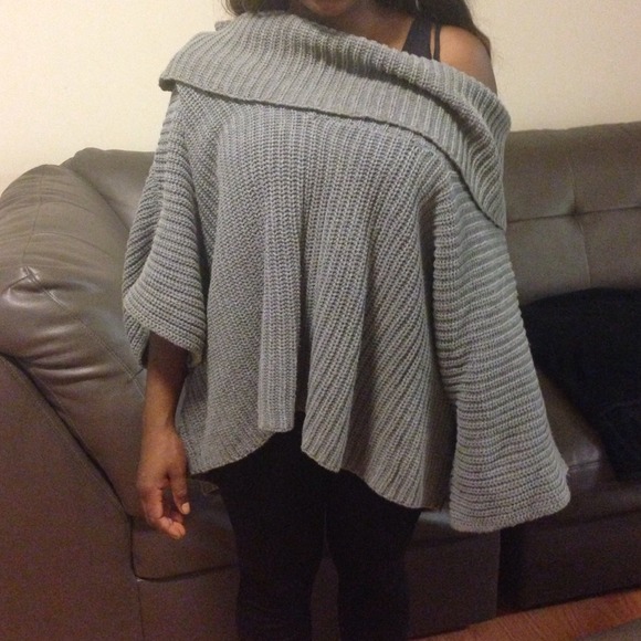 Gray Multi Way Cowl Neck Sweater - Picture 1 of 2