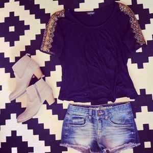 TopShop Black Cotton Shirt