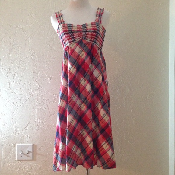 💥SOLD💥Red, White, and Blue Plaid Dress