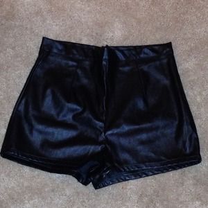 Faux Leather Charlotte Russe Black Shorts