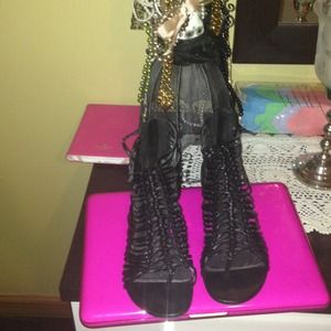 Cage bootie style sandals