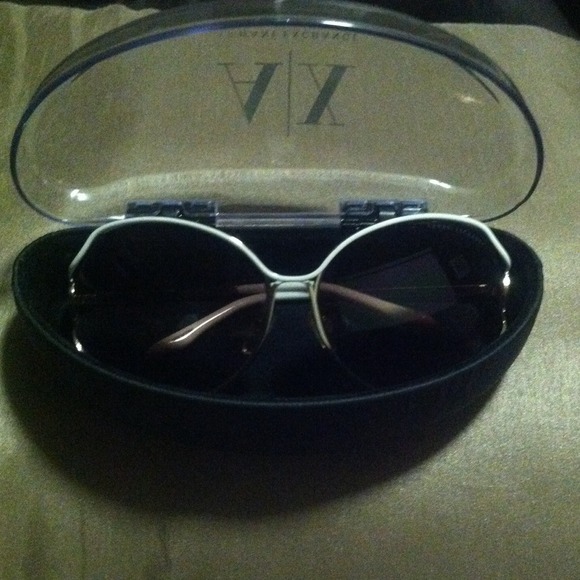 Armani Exchange white & gold glasses