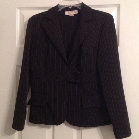 Black and White Pinstripe Blazer