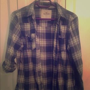 🙅TRADED🚫Hollister blue and green flannel