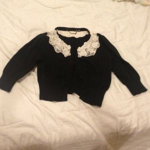 Cardigan with lace detail