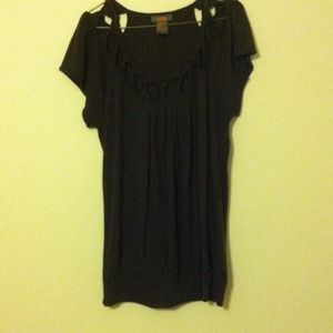 Brown blouse with decorative holes