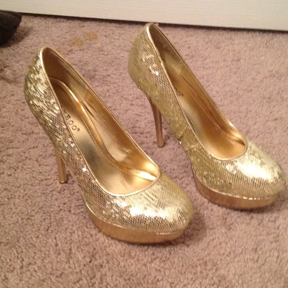 Gold Sequin Heels