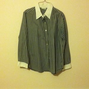 Grey and white button down shirt