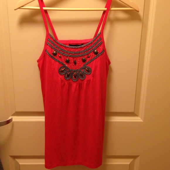 Coral spaghetti strap.