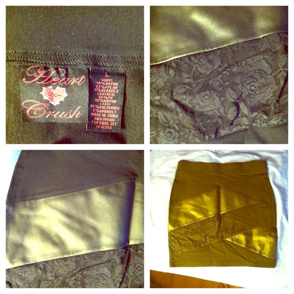 Black mini skirt. Had lace and leather detail - Picture 1 of 1