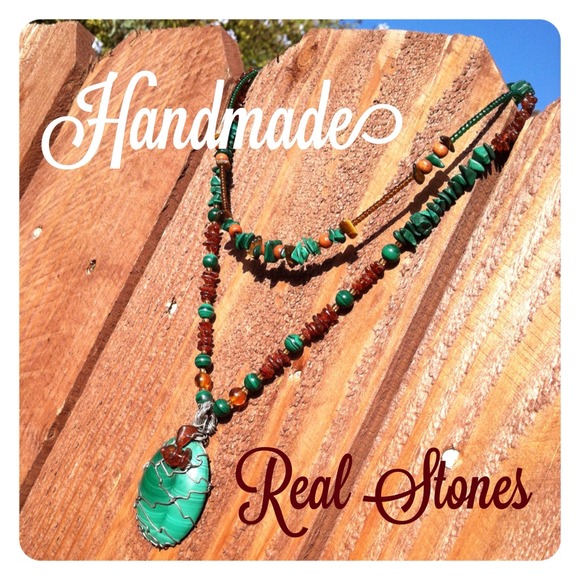 ⚡Reduced!⚡Handmade malachite necklaces