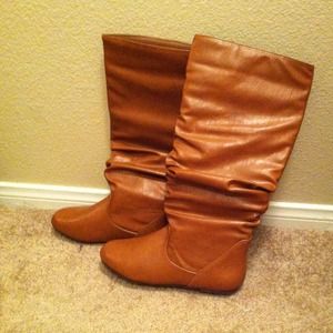 Brown slouch boots