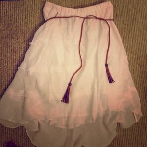 White flowy skirt with cowgirl-like belt