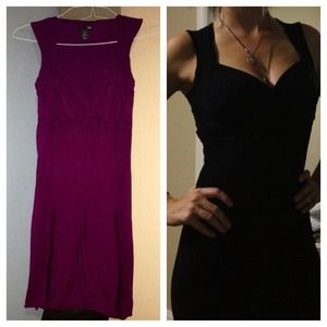 Black and plumb bodycon dresses
