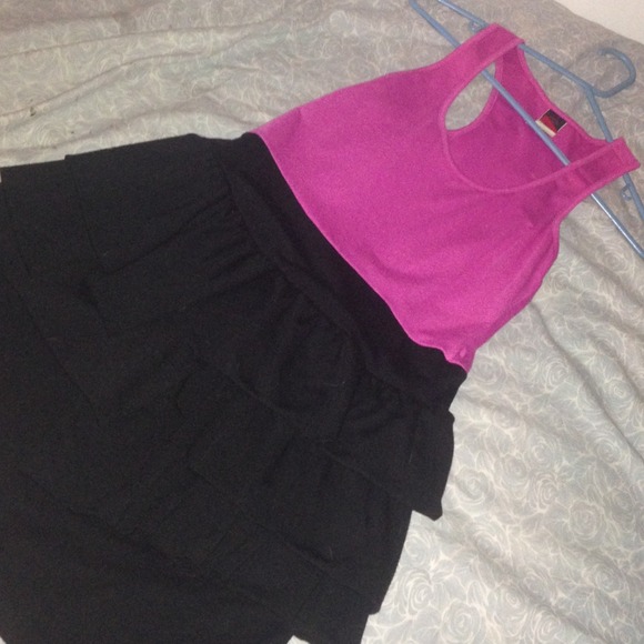 pink/black tight dress