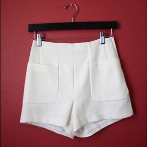 White high waist shorts