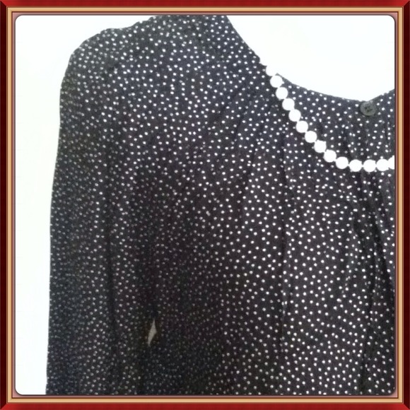 Polka Dot Long Sleeve Blouse - Picture 3 of 3
