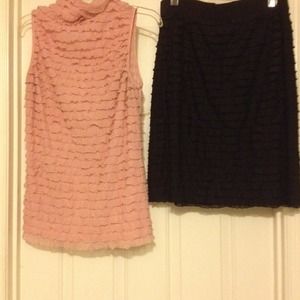 sleeveless blouse, skirt, blazer.