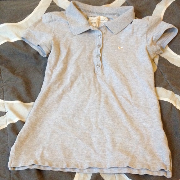 Grey Aeropostale collared polo