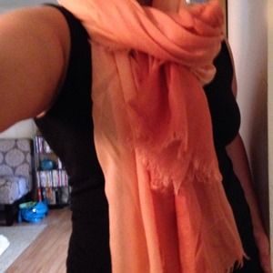 Ombré peach scarf, really long