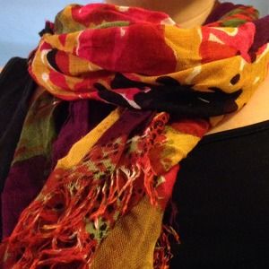 Floral multi colored scarf