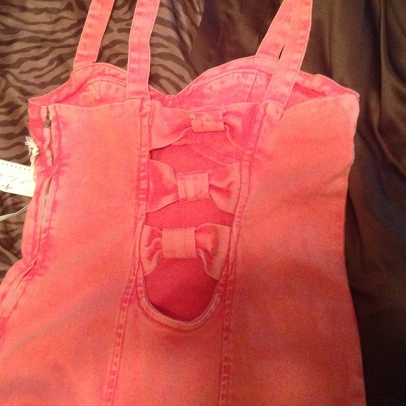 Peach vintage jean dress - Picture 3 of 4