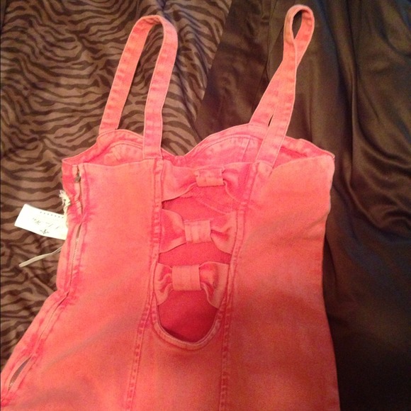 Peach vintage jean dress - Picture 4 of 4