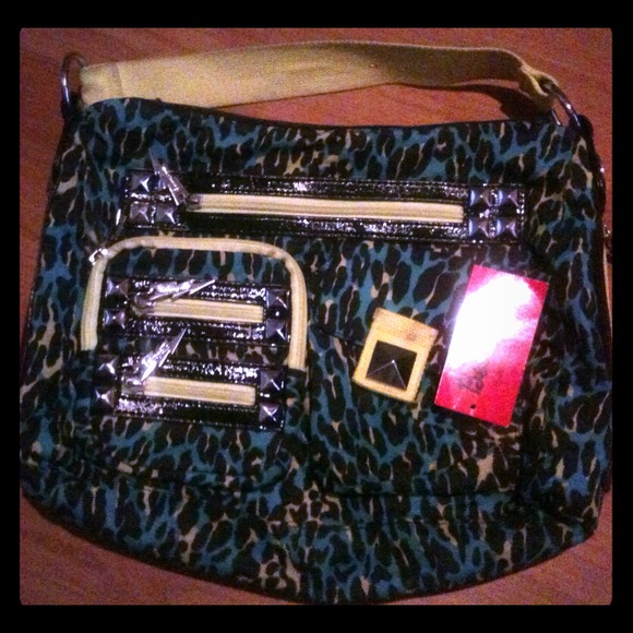 Sold!!!Betsey Johnson cheetah punk yellow purse