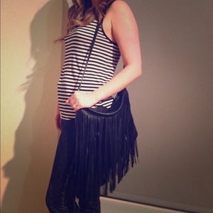 H&M Black Fringe bag