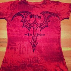 Sinful red and gray tees