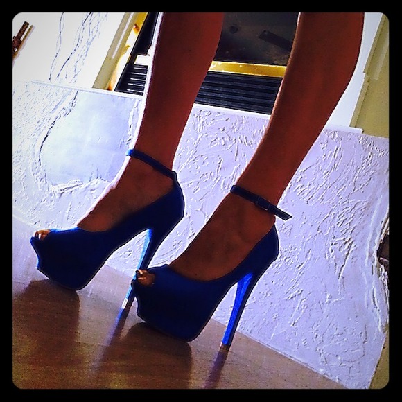 Electric Blue Penny loves Kenny platform stiletto